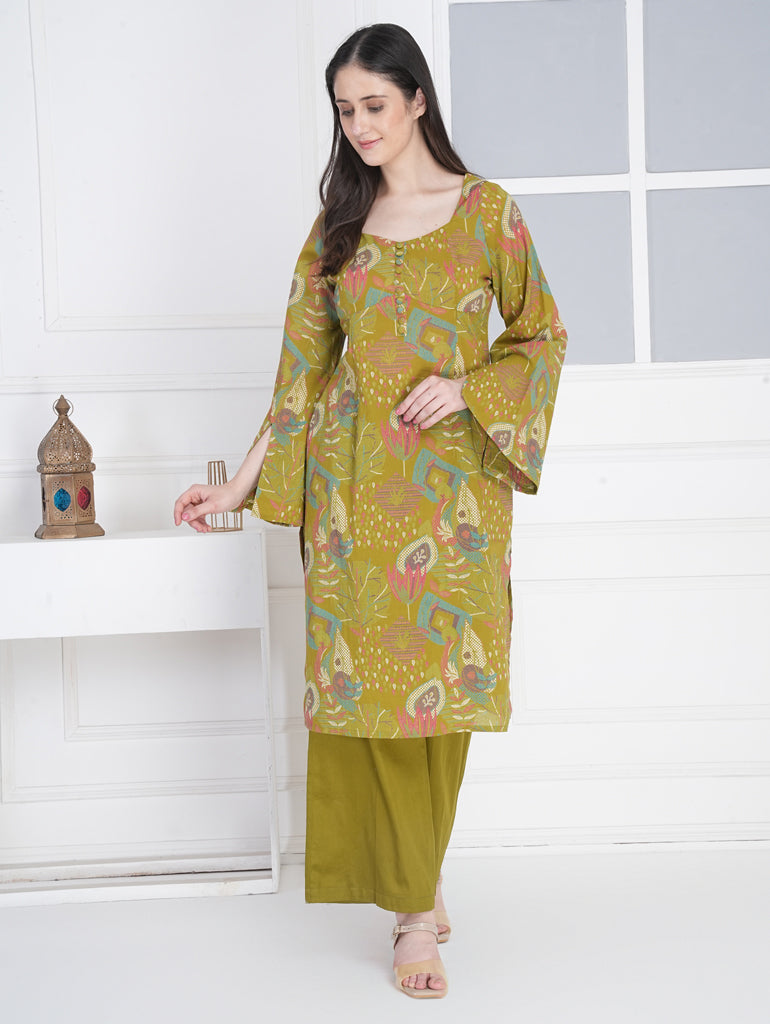 Printed Kurta Palazzo Set