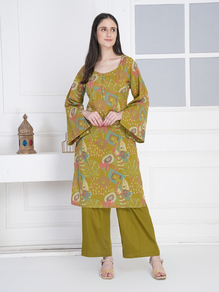 Printed Kurta Palazzo Set