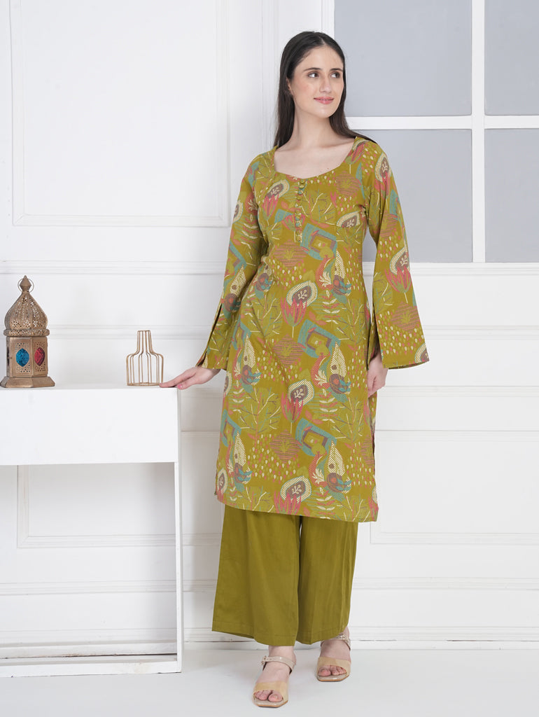 Printed Kurta Palazzo Set